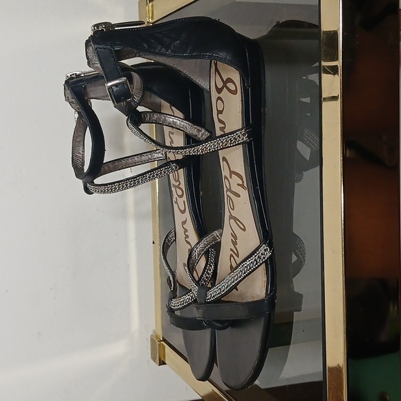Sam Edelman black chained strappy sandals size 8 - Picture 3 of 14